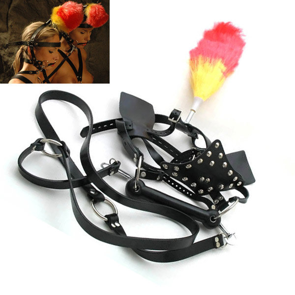 Уздечка с кляпом купить со скидкой в секс шопе  Фетиш и BDSM  Шлемы, маски